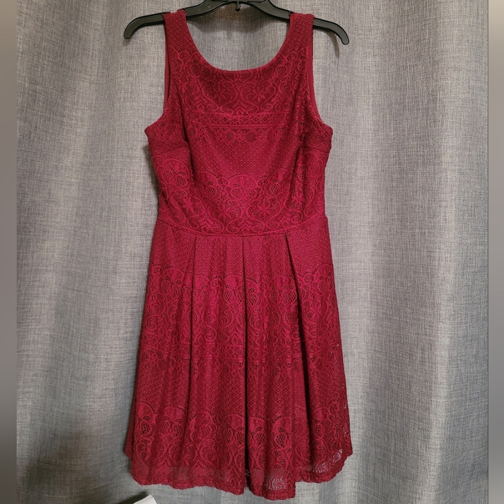Burgundy Lace Dress